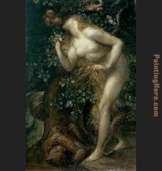 Eve Tempted painting - George Frederick Watts Eve Tempted art painting